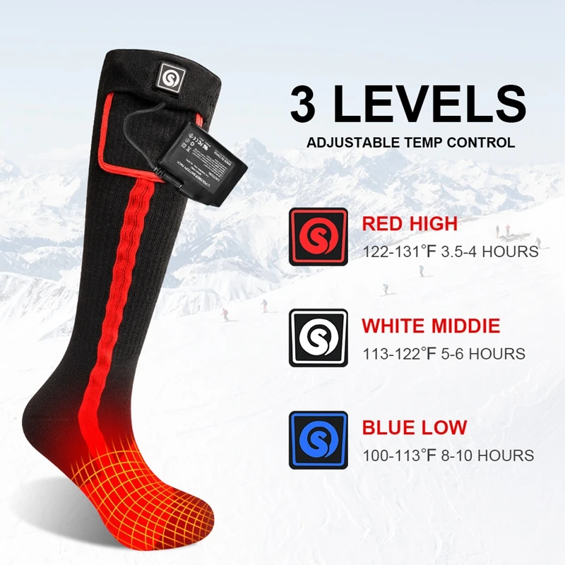DAY WOLF Winter Heating Socks Male Female Charging Electric