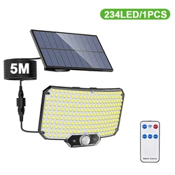 Enhanced Solar-Powered Motion Sensor LED Flood Light - Outdoor Waterproof Wall Lamp with 3 Lighting Modes (234LED-1PCS)