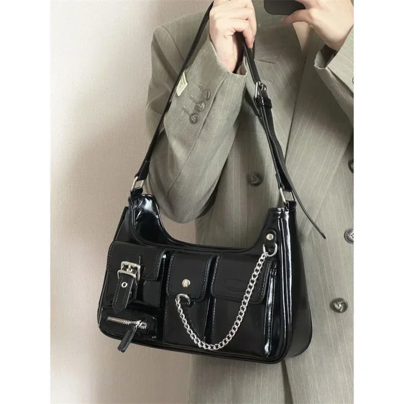 Richme Punk Bolso Mujer Fashion 2026 Trend New Design Chains Crossbody Shoulder Bags Harajuku Y2k PU Individuality Ladies Bags