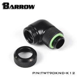 Barrow-Accesorios de manguera fija giratoria de 90 grados, adaptador G1 / 4 para tubos duros OD12mm/14mm, TWT90KND-K12 / TWT90KND-K14