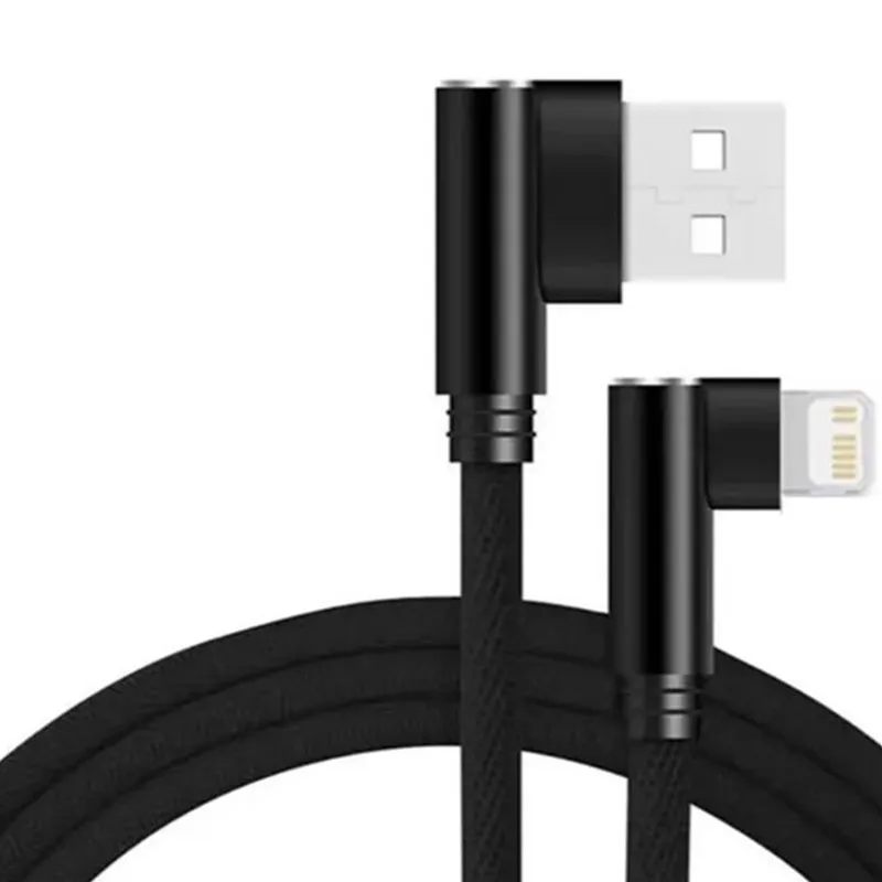 Elbow Design USB Charger Cable for Apple Devices - Multiple Lengths Available