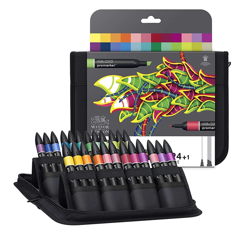 Winsor & Newton Promarker Set 24 Colors Student Designer Art Markers -  AliExpress