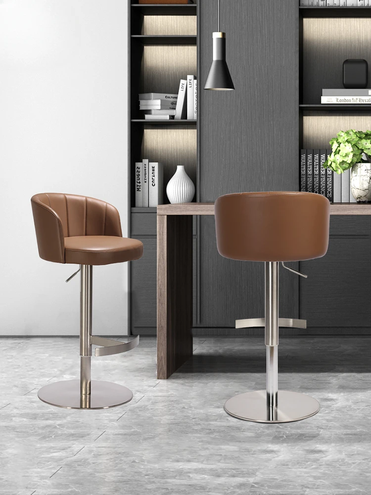 

Bar stool, lifting chair, light luxury home backrest, bar stool, simple swivel high stool, high chair, Italian bar stool