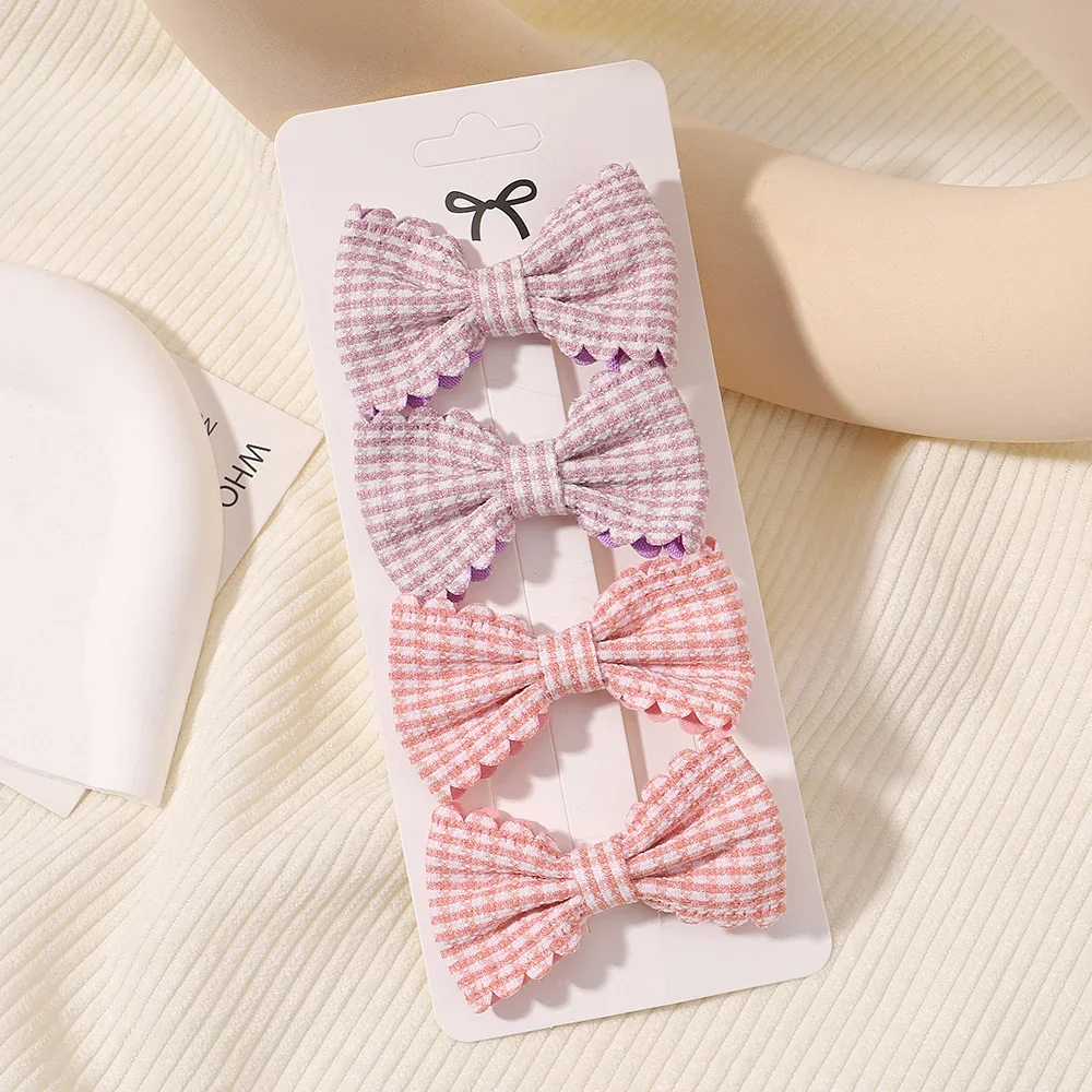Hair Bows Hair Clips Set 4Pcs/Set Cute Candy Color Mini 2.5