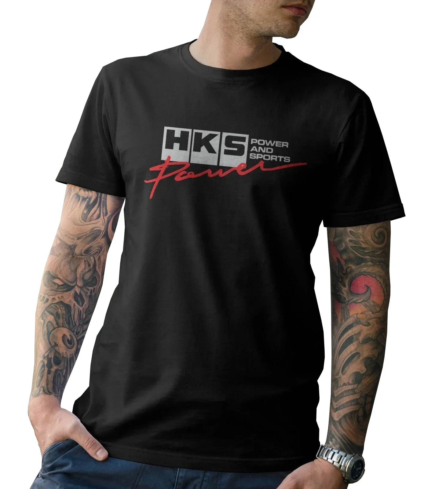 

Limited HKS Power and Sportser Performance Turbo Logo Black T-Shirt Size Summer Fashion T Shirt