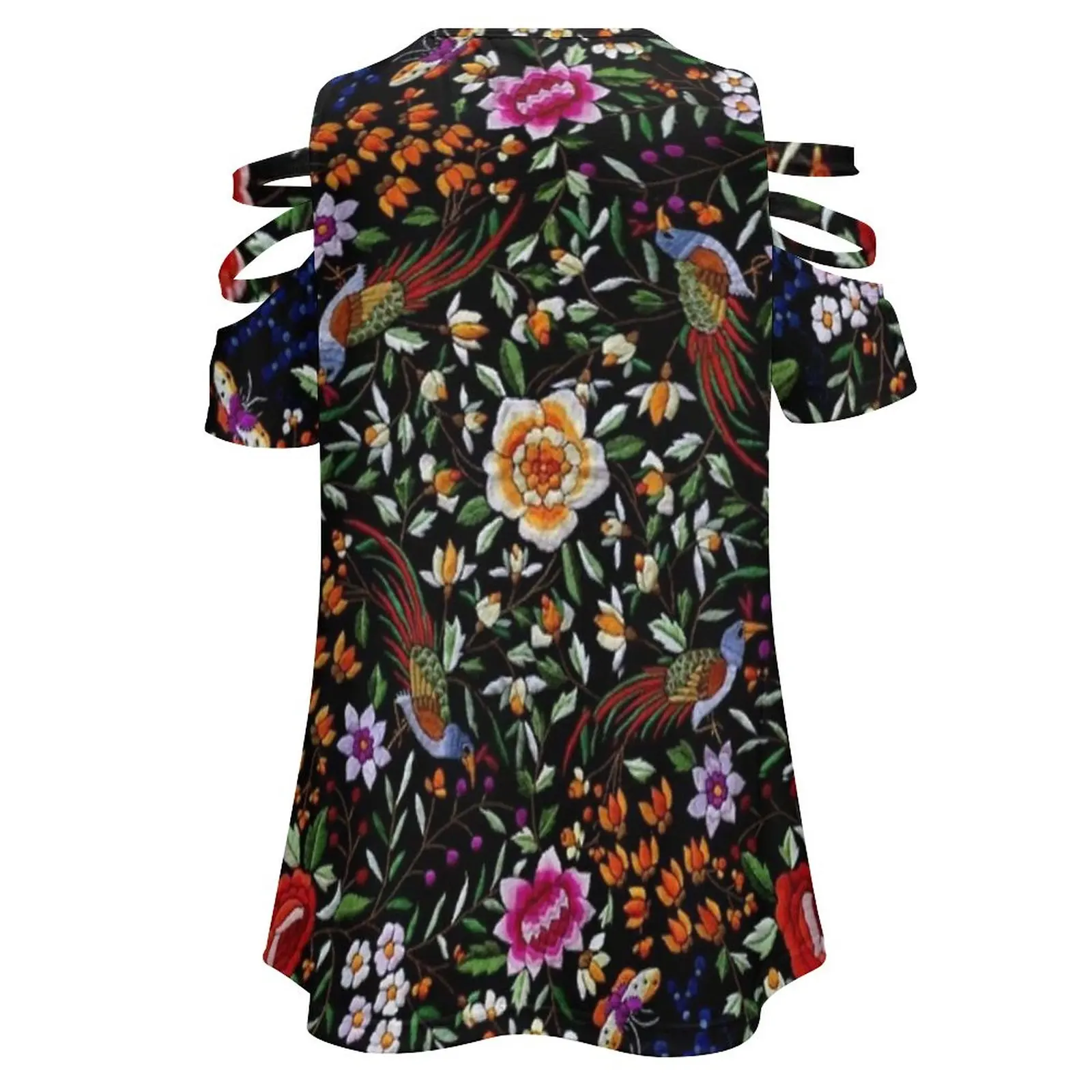 女性のためのフラメンコモチーフのショール,刺embroideredトップ,裸の