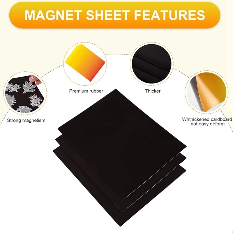 20 PCS Magnetic Bags And Paper, Stamp And Die Storage Master, Black & White PVC+Rubber Perfect For DIY Craft Enthusiasts