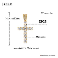 5mm Tennis Cross Pendant Hip Hop Jewelry Fully Moissanite Pendant Necklace With Fine Jewelry Tennis Chain - Image 5