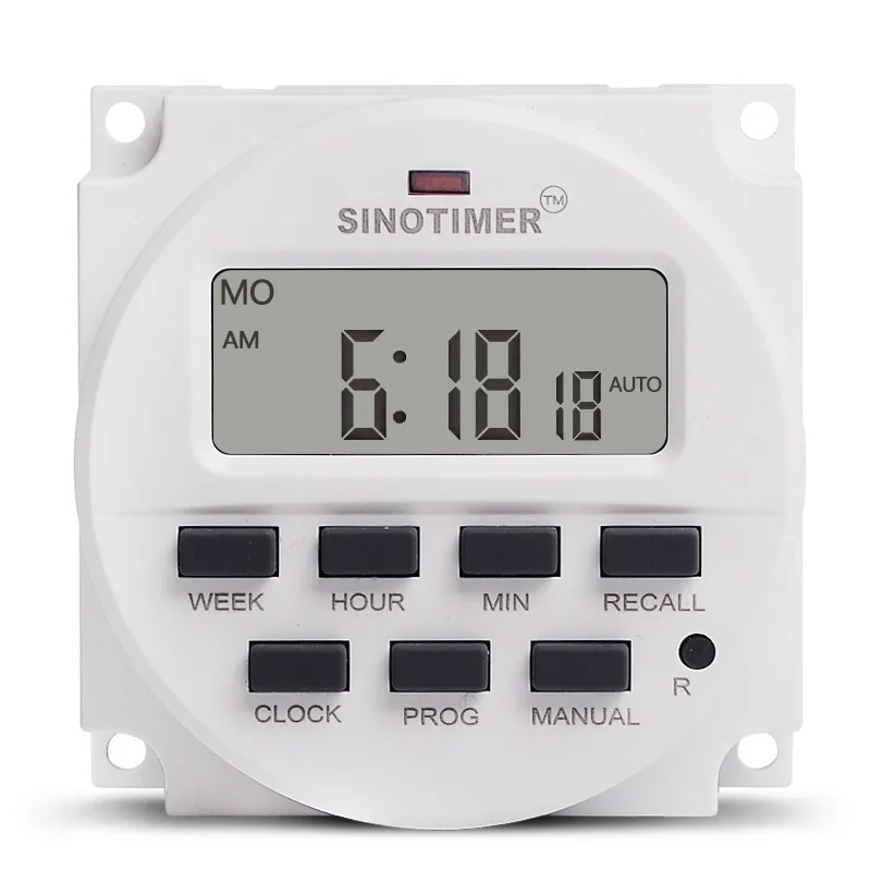 

SINOTIMER 15.98 Inch LCD Digital Timer 12V DC 7 Days Programmable Time Switch TM618N-4