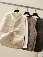 Korean New Vests 2022 Spring Autumn Vest Women Waistcoat Winter Warm Thick Fleece Vests Women Sleeveless Jacket Ladies Waistcoat 1