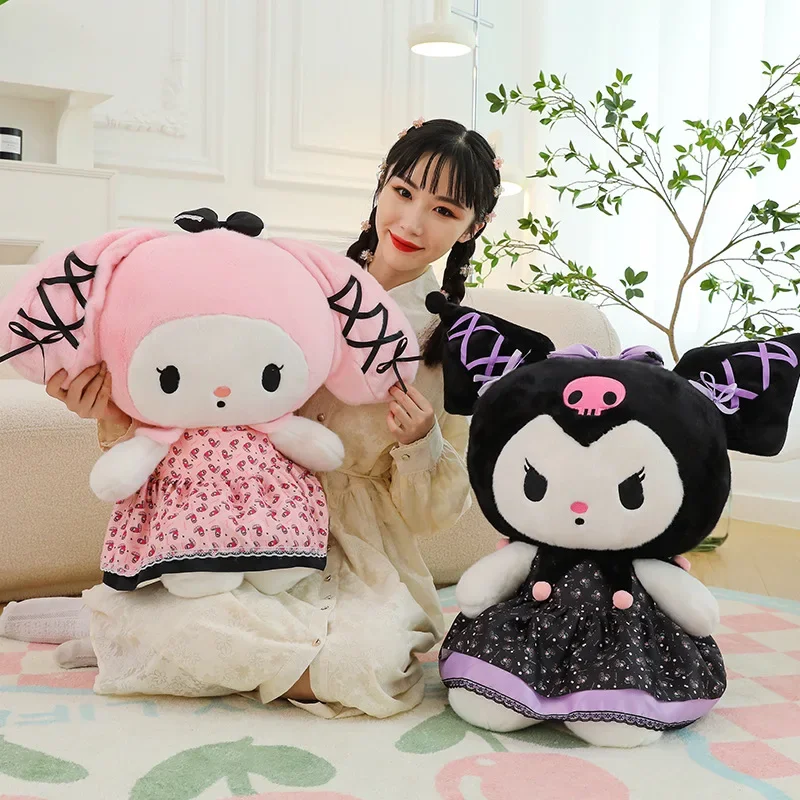 Sanrio Plush Dolls My Melody Kulomi Stuffed Toy Imp Machine Doll Gifts Wholesale Kawaii Room Decor Birthday Gifts for Kids Girls