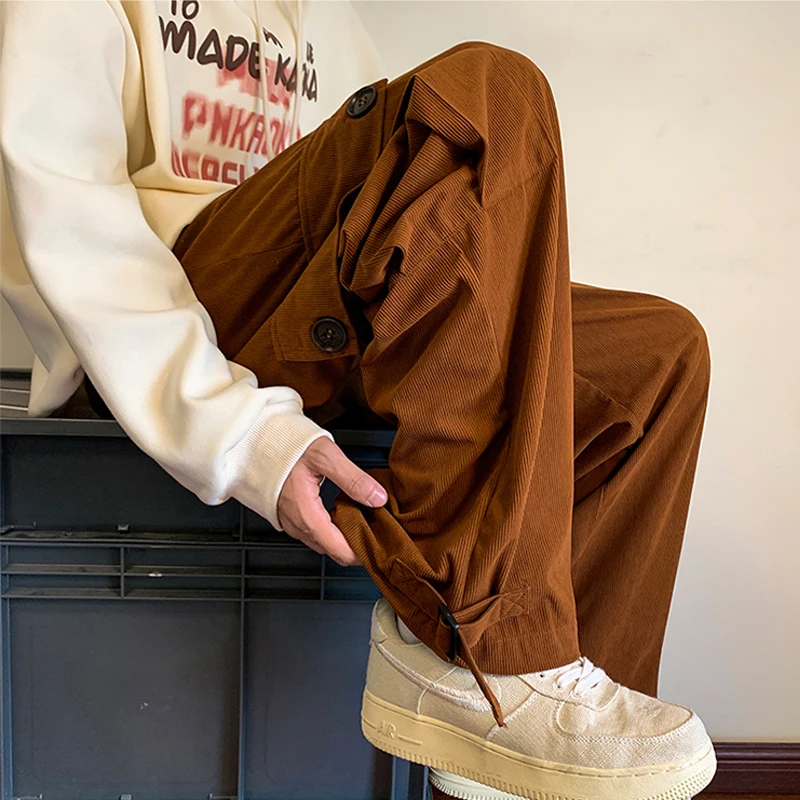

Men's Corduroy Pants Spring Fashion High Street Retro All-match Casual Sweatpants 2023 New
