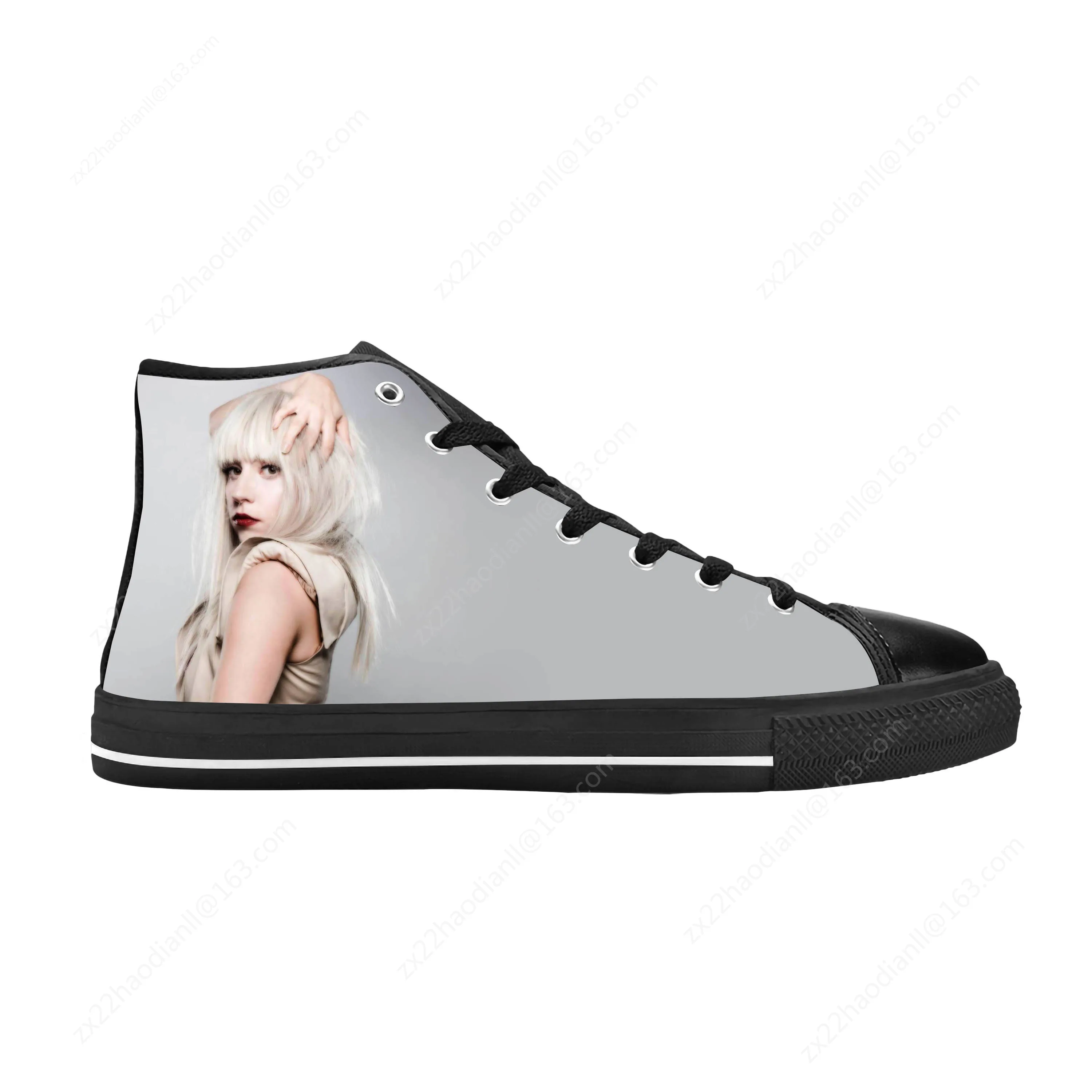 Lady Gaga Pop Singer Music Cute Fashion Popular Casual Cloth Shoes High Top Comfortable Breathable 3D Print Men Women Sneakers