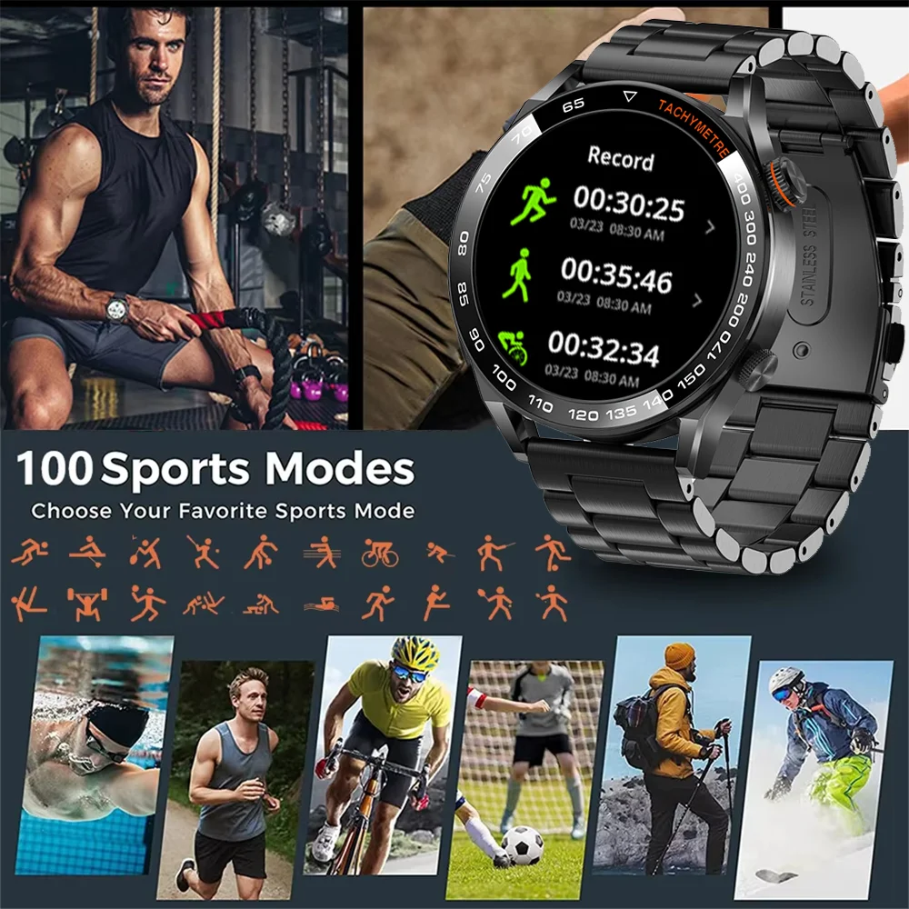 2026 New Business Smart Watch Men Bluetooth Call 1.53-inch AMOLED HD Display Multi-Sport Modes Heart Rate Monitor Smartwatch Man 2