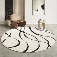 Home Cloakroom Round Floor Mat Modern Simple Living Room Decoration Plush Carpet Thick Lounge Rug Light Luxury Rugs for Bedroom 1