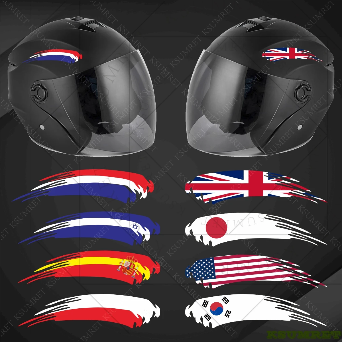 반사 오토바이 스티커 데칼 헬멧 탱크 로고 자동차 자전거 노트북 플래그 스티커 Yamaha Honda Suzuki Kawasaki Ktm