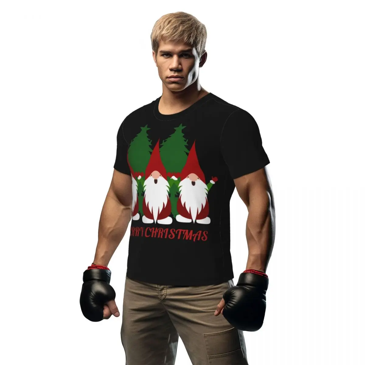 

Футболка с тремя забавными гномами, подарок на Рождество, футболки для спортзала, дышащая футболка с коротким рукавом, летние футболки большого размера Y2K