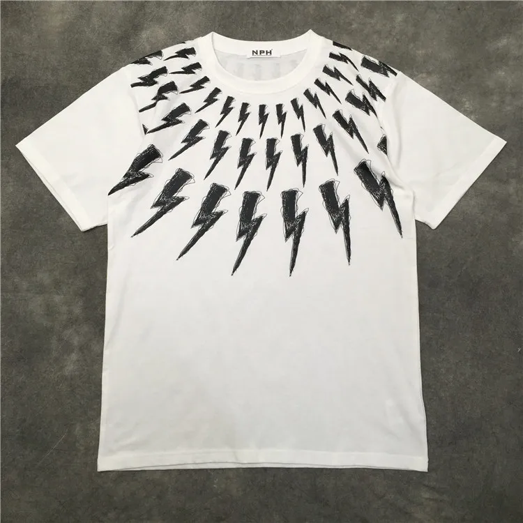 New luxury Men Graffiti NEIL BARRETT thunderbolt T Shirts T