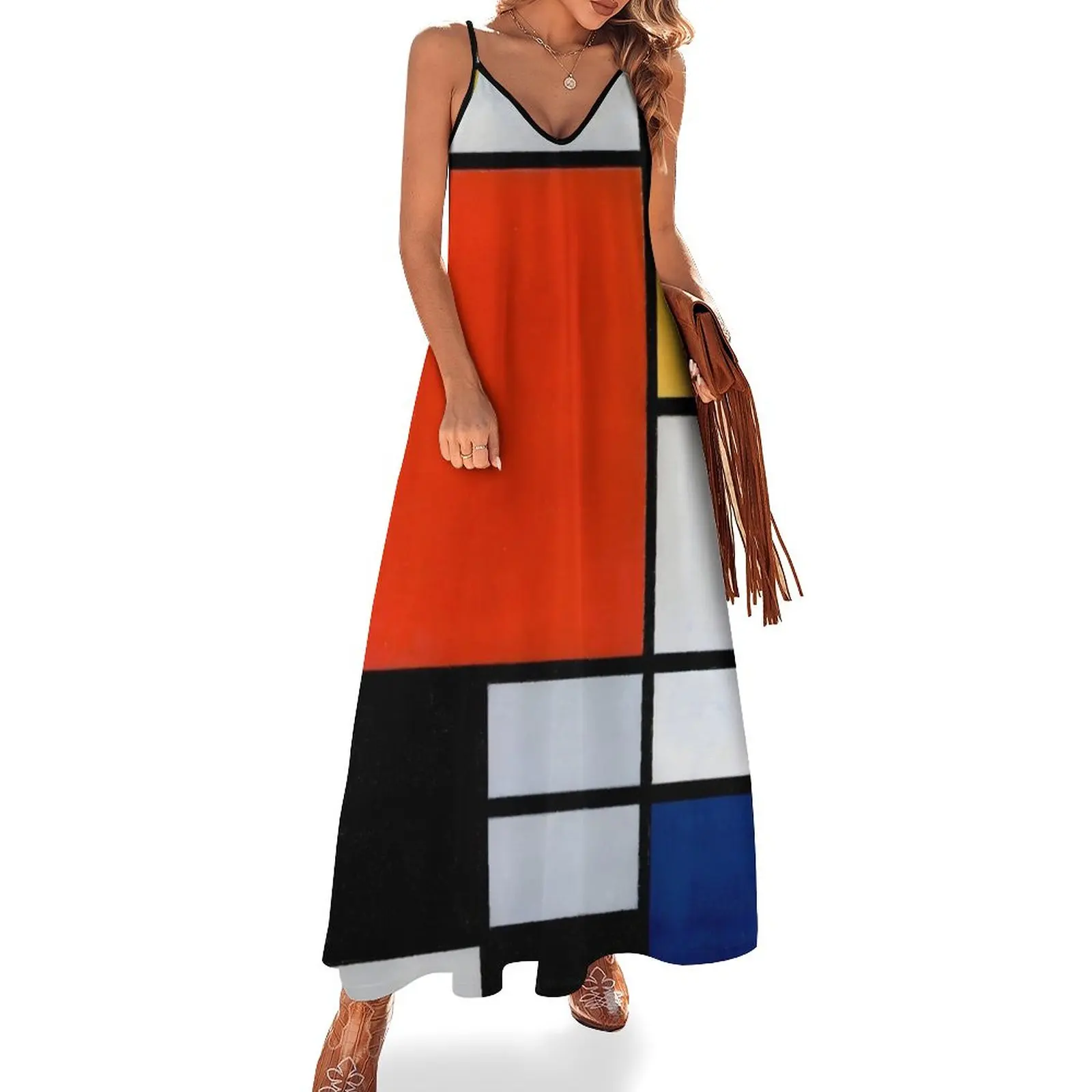 

Piet Mondrian - Composition with Red, Blue, and Yellow Sleeveless Dress birthday dress Woman fashion