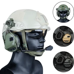 Auriculares tácticos de tiro rápido para casco de caza, protección auditiva para Airsoftsports, orejera con PTT