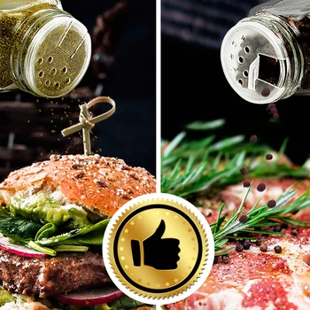 120ML Seasoning Shaker Bottles Glass Spices Condiment Jars Kitchen Salt and Pepper Shaker Spices Boxes for Kitchen Gadget Tool 3