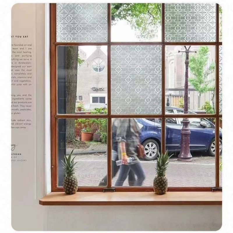 Chinese Retro Glass Sticker Translucent Opaque Window Anti-Leakage Anti-Peeping Frosted Film Window Grille Electrostatic Sticker