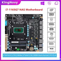 Intel 11th Gen 6 Bay NAS Motherboard i7 1165G7 i5 1135G7 i3 1115G4 4x i226 2.5G router Mini ITX mainboard 6xSATA M.2 NVMe PCIEx4 1