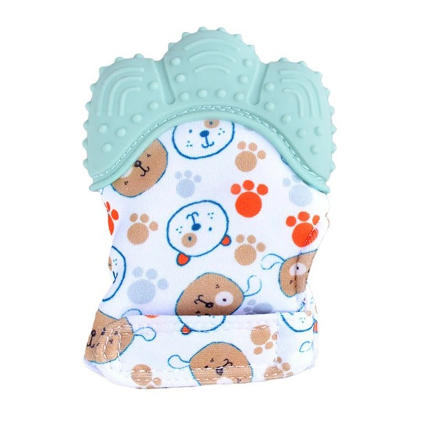 Baby Mittens Silicone Teething Mitten Cartoon Shaped Soft Teether