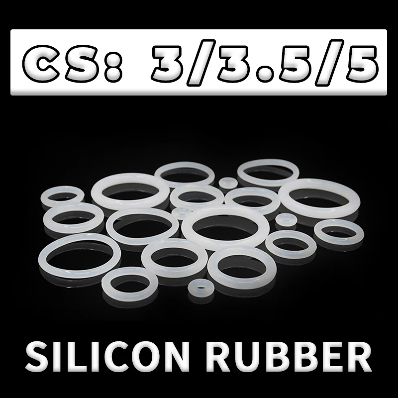 Rubber O Rings Sealing Gasket Rubber Washers CS3/3.5/5mm VMQ Silicon Rubber Cross Section