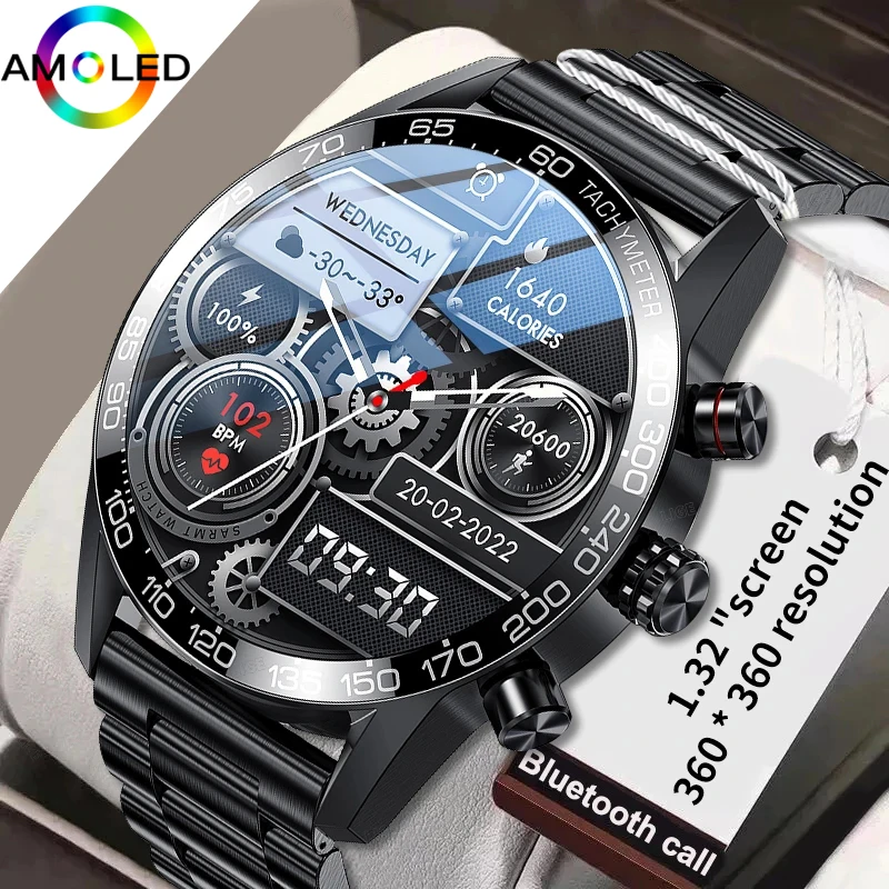

ZK30 360 AMOLED HD Screen Watch For Men Smart Watch Bluetooth Calling Smartwatch Fashion Business Clock New Smartband Man