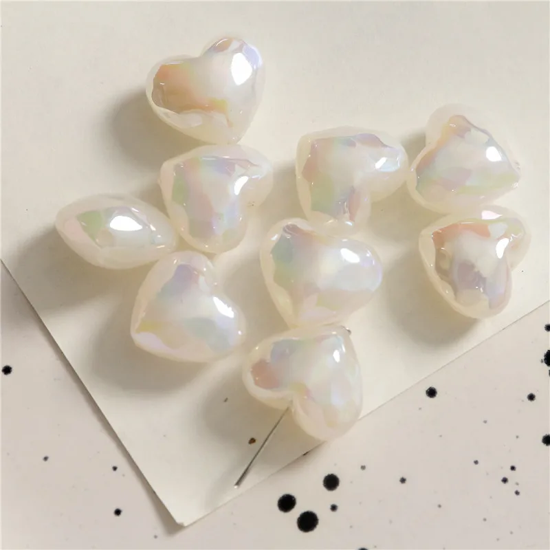 

Оптовая продажа, 40 шт./лот AB, цветной принт, Мультяшные сердца, форма, прямые бусины с отверстием, «сделай сам», ювелирные изделия, серьги/Аксессуары для браслета