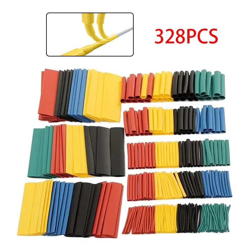 328pcs Of Colored Heat Shrink Tubing Shrink Pe Insulated Heat Shrink Tubing For Electrical Wire