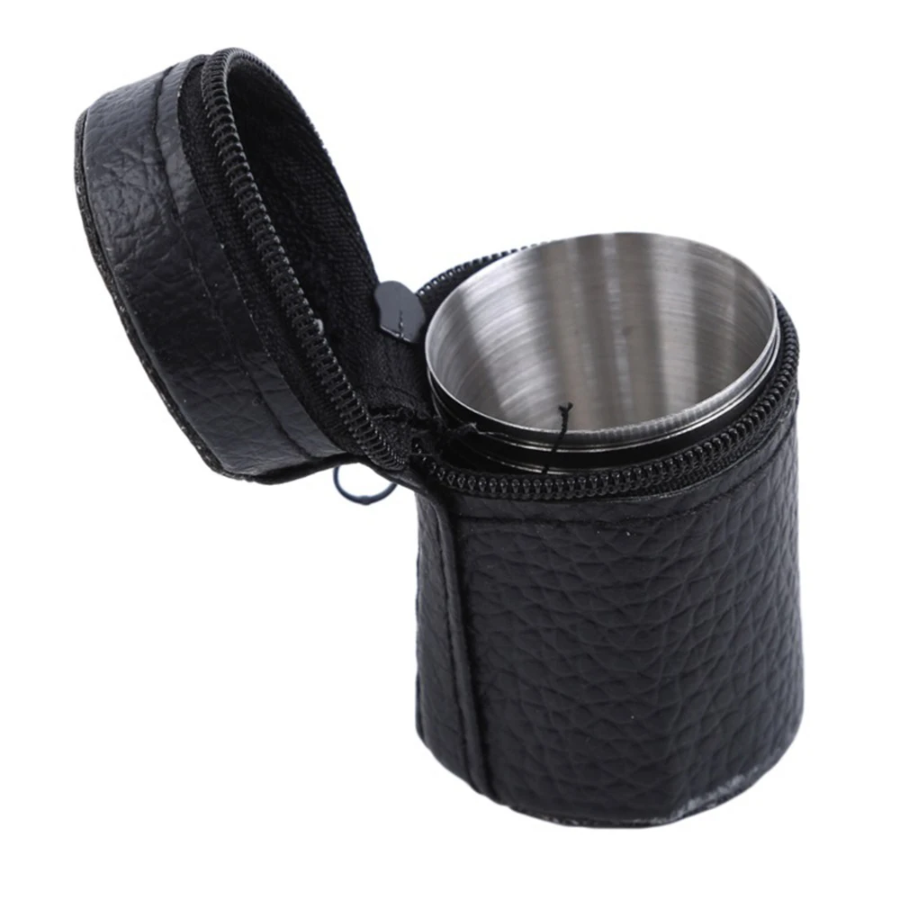 6Pcs/set Outdoor Practical Travel Stainless Steel Cups Mini Set Glasses Whisky Wine Case Portable Drinkware