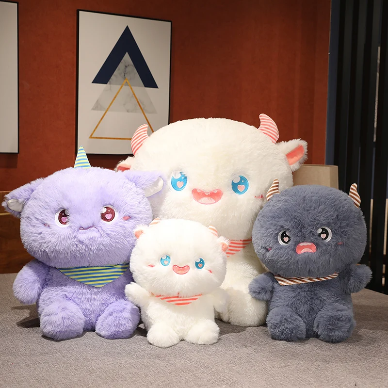 40/50/65cm Cartoon Cute Monster Plush Pillow Toy Cute Stuffed Animals Purple Gray Plushies Doll Anime Soft Kids Babys Toys Gifts child slipper children cotton slippers boys girls cute cartoon hair slippers home warm for babys cottons shoes winter