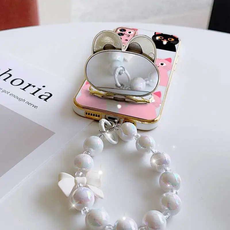 Romantic Love Phone Case Set with Lanyard and Rabbit Stand - 3 Piece Protection Kit