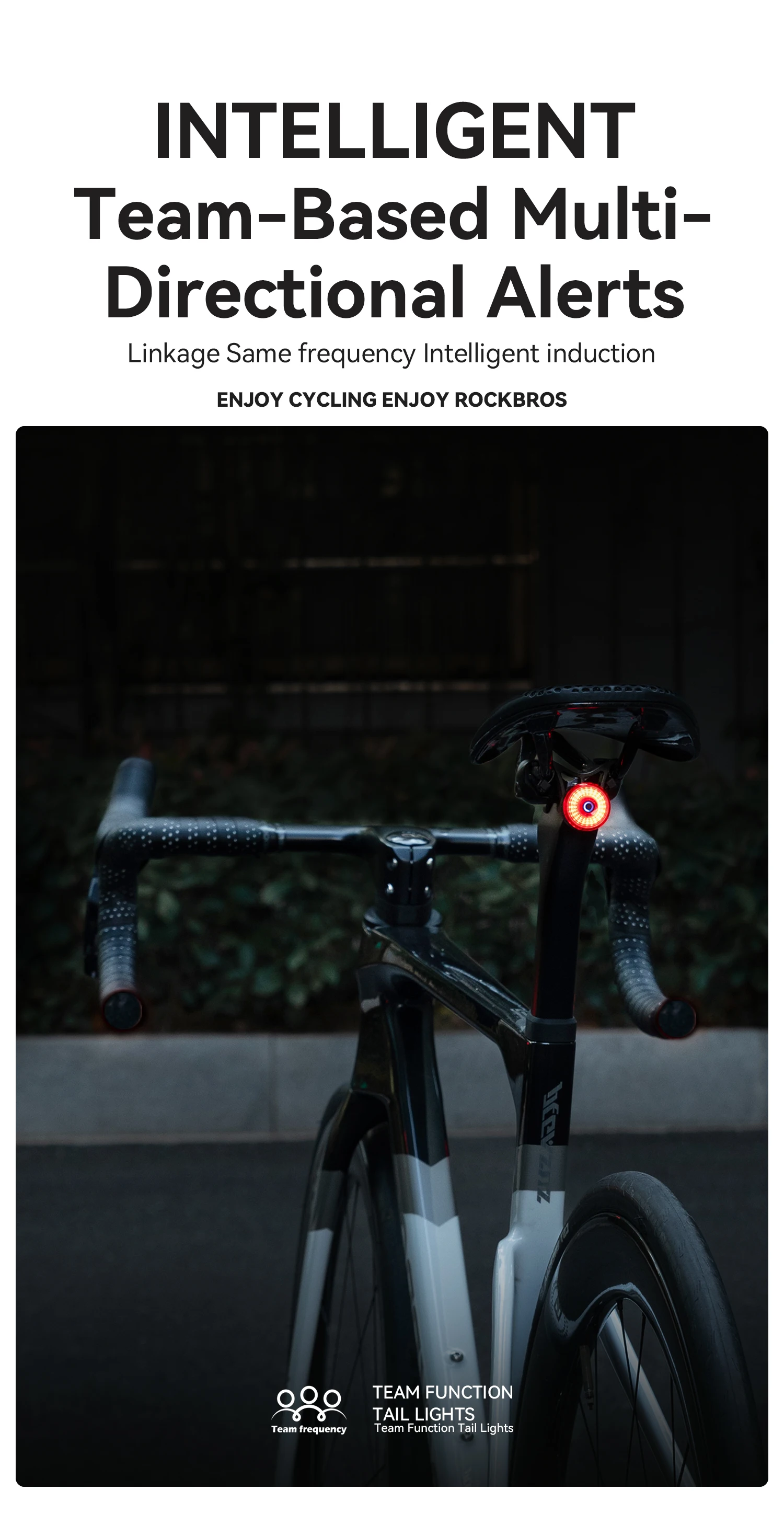 Smart bike tail light in use