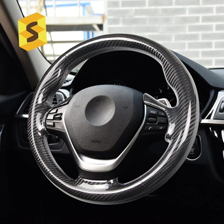 

ES car accessories interior decoration carbon fiber steering wheel cover for BMW f30 steering wheel