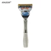 iRAZOR Man F5 5-layer Fusion Blade Safety Razor Manual Shaver Heavy Weight Handle Barber Tool for Husband Father Gift