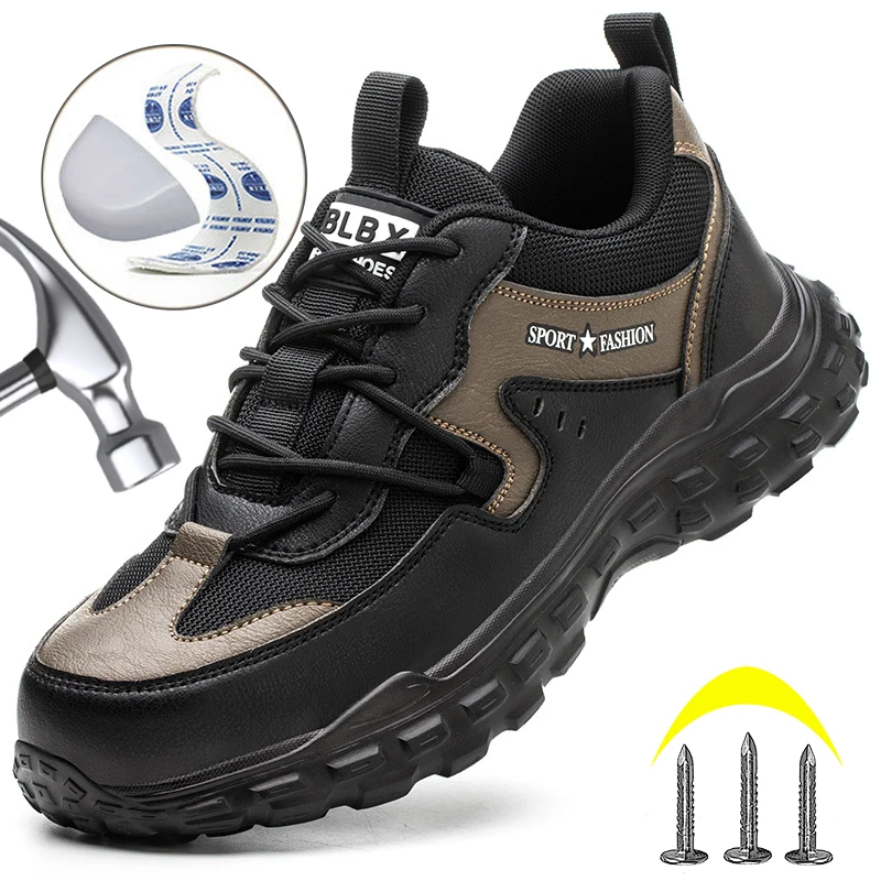 Anti-Smash Anti-Puncture Men Footwear Lightweight Safety Shoes Work Boots Casual Protective Sneakers Wear Resistant Safety Shoes