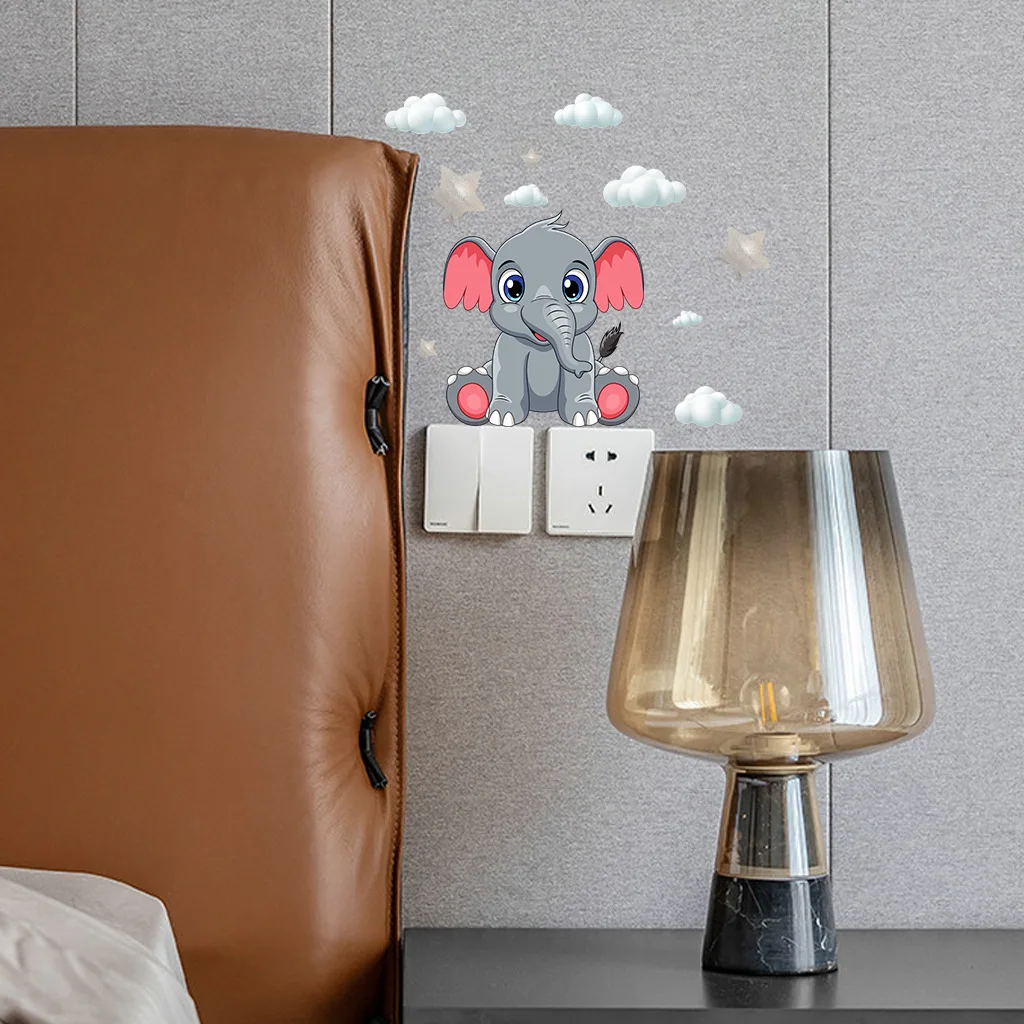 New Luminous Wall Stickers Luminous Little Elephant Cloud Wall Stickers Baby Kids Room Decor Bedroom Home Decoration Glow In The Dark Combination Decal