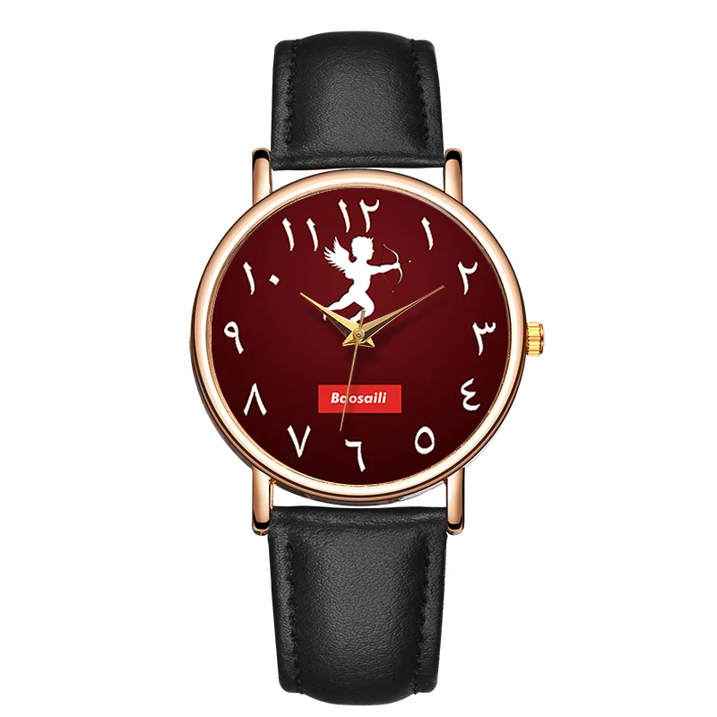 Orologio Al Quarzo Da Donna Alla Moda Cool Shoot Love Orologio Da Polso Orologi Impermeabili In Pelle Vintage Montre Femme