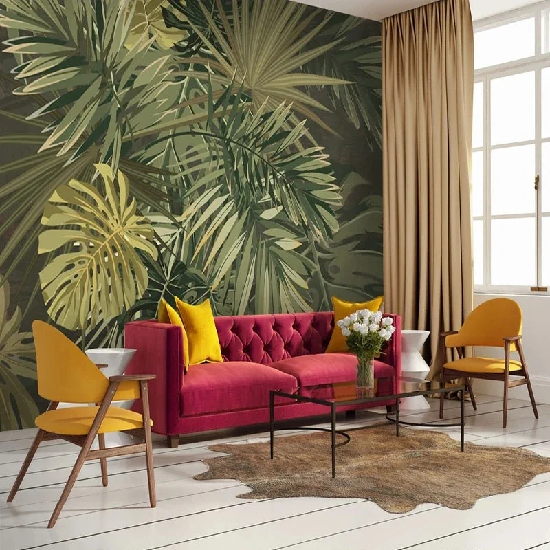 

Custom 3D Wallpaper Retro American Hand-Painted Plant TV Background Wall Mural Fresco Home Decor 3D Papel Tapiz Papel De Parede