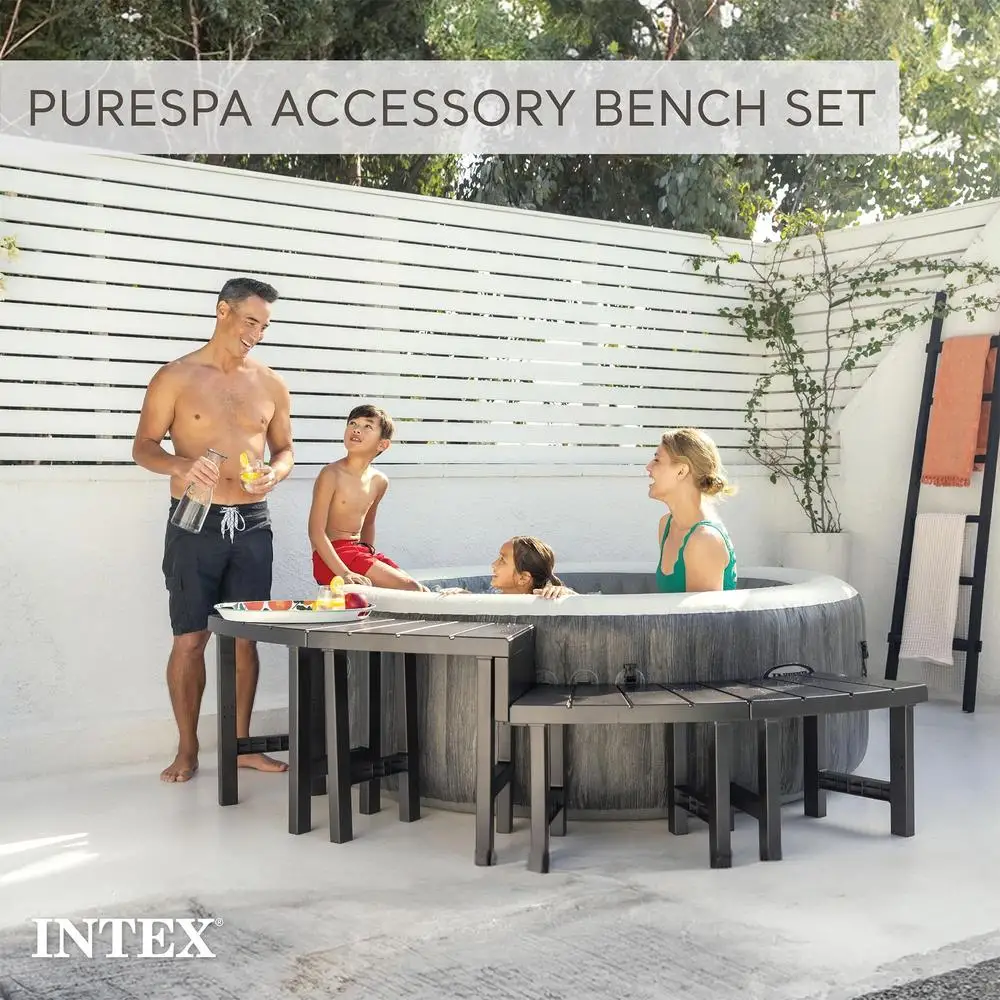 2 Medium and Tall PureSpa Benches 4 Person Above Ground Spas Seating and Storage Solution Round Spa Models with 77in Diameter 6