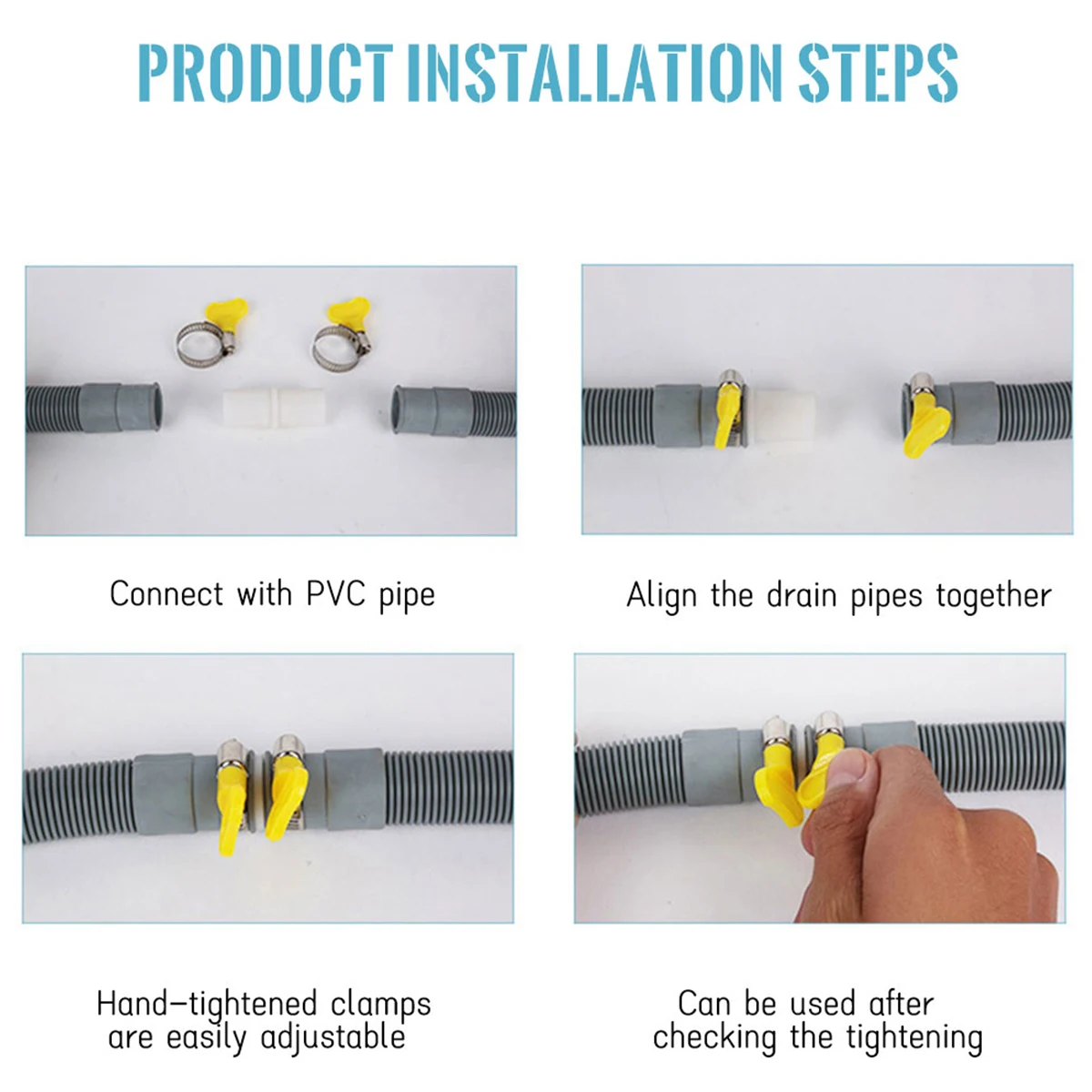 Drain Hose Extension Pipe Kit 6.6FT Replacement Drain Hose for Washing Machine Washer Dryer Dishwasher & Other Applications