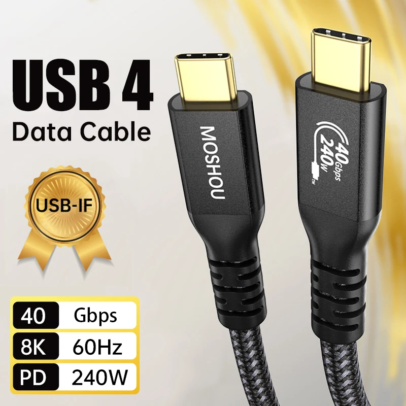 MOSHOU 240W USB C to USB C Cable 40 Gbps Data Transfer Type C to