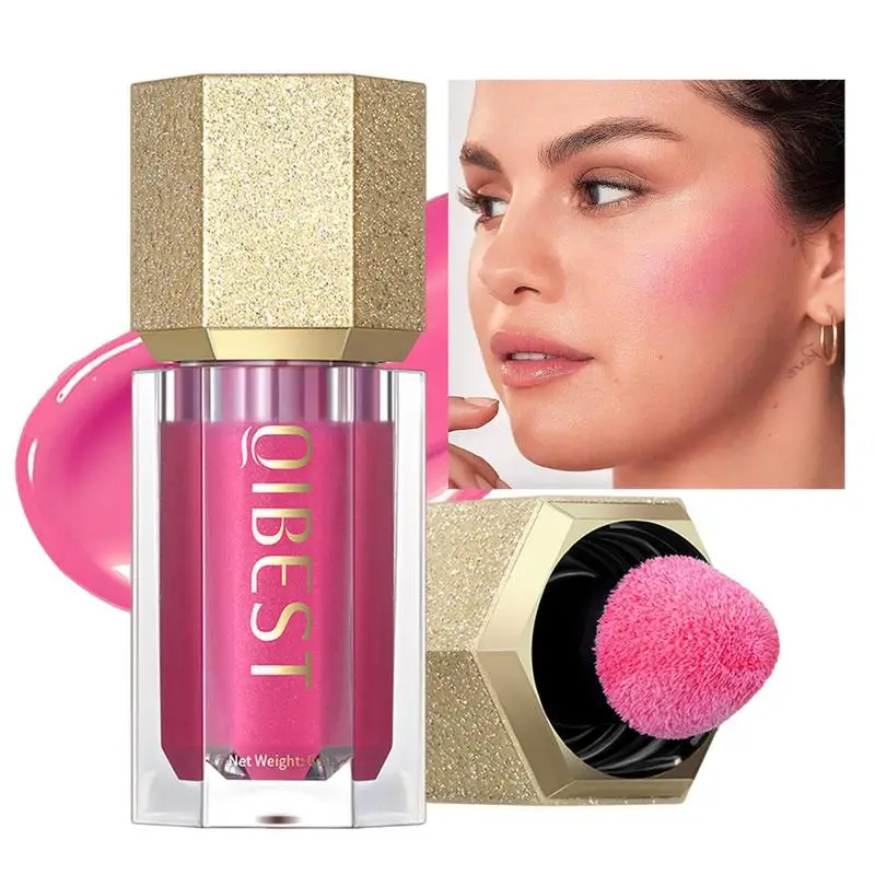 Liquid Cheek Blush Facial Nourishing Blush Cream Waterproof Multi-purpose Eyes&lips Makeup Blush Stick Cosmetics With Sponge 4