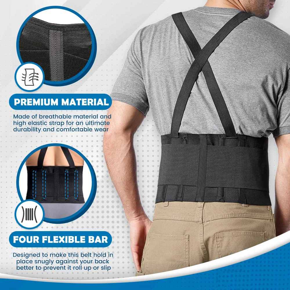 Working Lumbar Lower Back Brace Support Belt with Adjustable