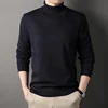 Mens Winter Sweater Thick Warm Knitwear Man Classic Solid Bottom Shirts Men's Pullover White Black Red Fleeced Clothes 6