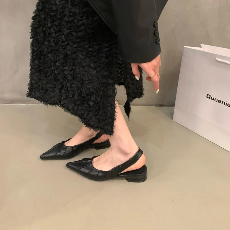 Hot Sale Women's Shoes Slingbacks Women's High Heels Fashion Lace-up Cuff Office and Career New Plus Size Toe Cap Sandals