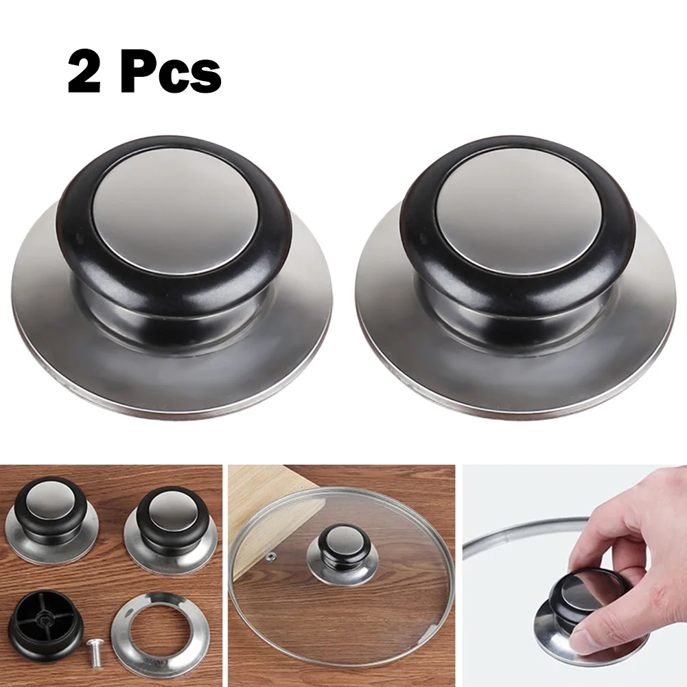 2pcs Replacement Knob Handle For Glass Lid Knob Handle Stainless Steel Pot Pan Cover Cookware Accessories Kitchen Tools